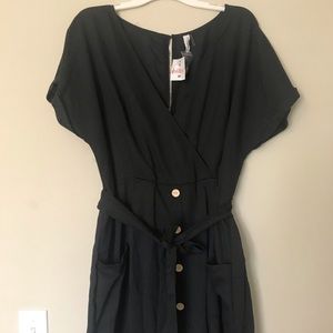 Black Dress with Button accents